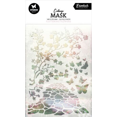 Studio Light Collage Mask – Fluttering Flowers sapluuna