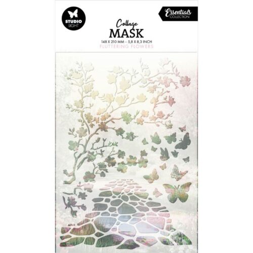 Studio Light Collage Mask – Fluttering Flowers sapluuna