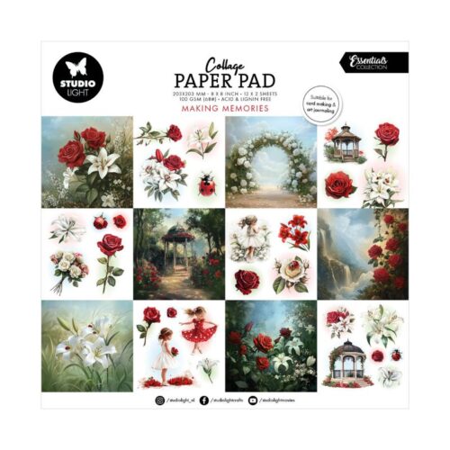 Studio Light Collage Paper Pad – Making Memories paperilehtiö 20 x 20 cm