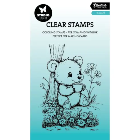 Studio Light Coloring Clear Stamp – Tea Bear leimasin