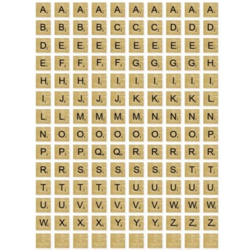Yvonne Creations – Wooden Letters Brown leikekuvat (140 kpl)