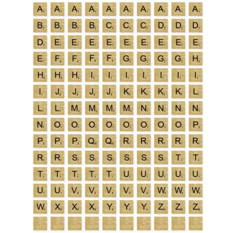 Yvonne Creations – Wooden Letters Brown leikekuvat (140 kpl)