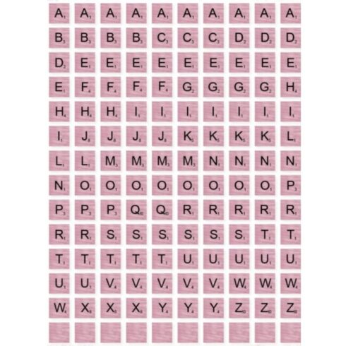 Yvonne Creations – Wooden Letters Pink leikekuvat (140 kpl)