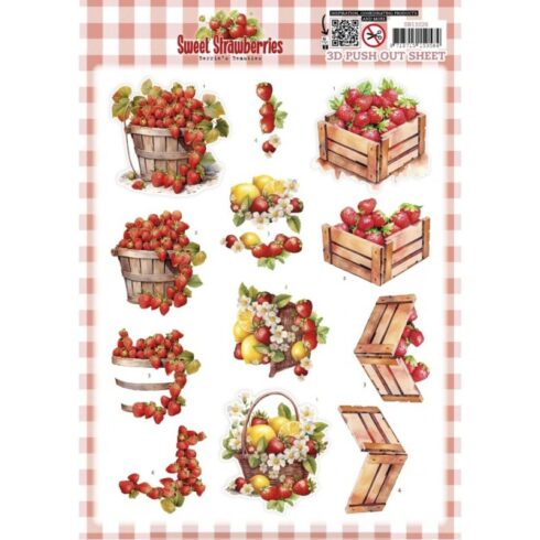 Berrie’s Beauties 3D-arkki – Sweet Strawberries Strawberries in a Basket