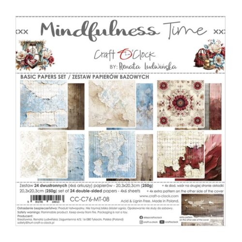 Craft O’Clock – Mindfulness Time Basic paperilajitelma 20 x 20 cm