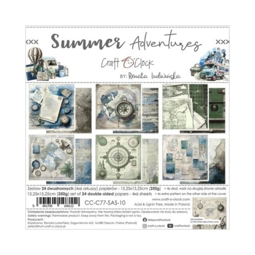 Craft O’Clock – Summer Adventures paperilajitelma 15 x 15 cm