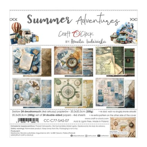 Craft O’Clock – Summer Adventures paperilajitelma 20 x 20 cm