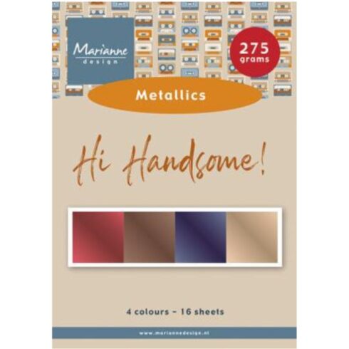 Marianne Design Metallics Paper Pad – Hi Handsome! peilikartonki A5 (16 kpl)