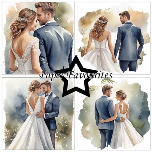 Paper Favourites Bride Groom paperilajitelma 15 x 15 cm