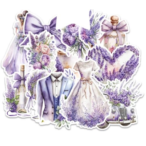 Paper Favourites Die-Cuts – Lavender Wedding leikekuvat (18 kpl)
