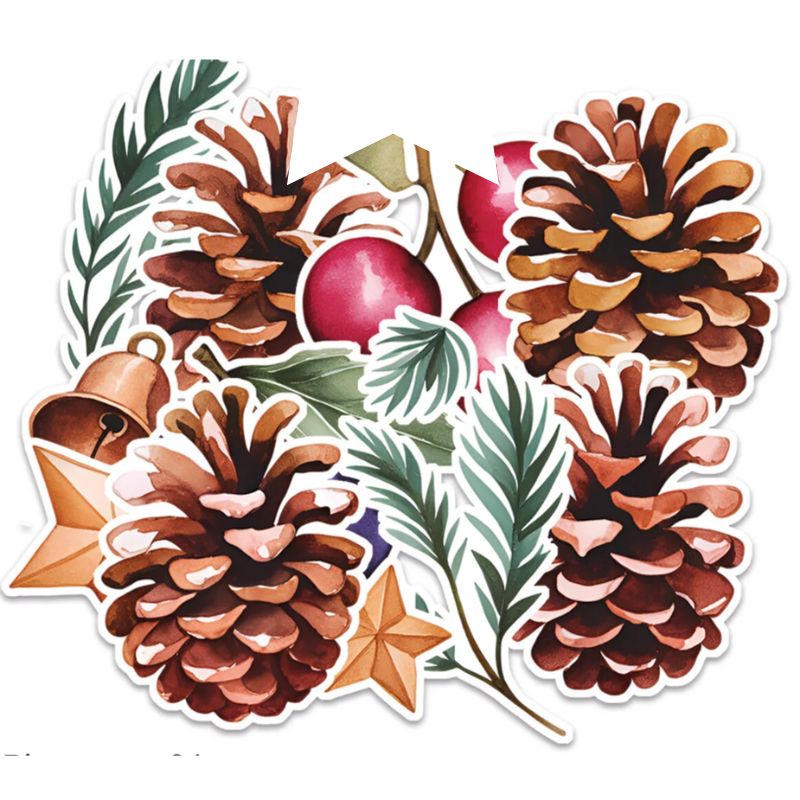 Paper Favourites Die-Cuts – Pinecones leikekuvat (24 kpl)
