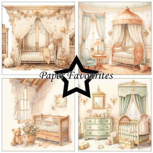 Paper Favourites Vintage Baby Room paperilajitelma 15 x 15 cm
