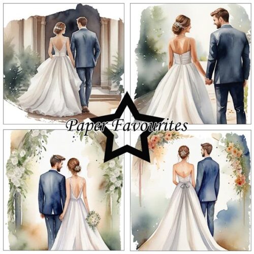 Paper Favourites – Bride & Groom paperilajitelma 15 x 15 cm - Bild 2