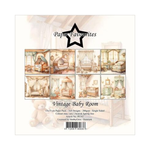 Paper Favourites – Vintage Baby Room paperilajitelma 15 x 15 cm