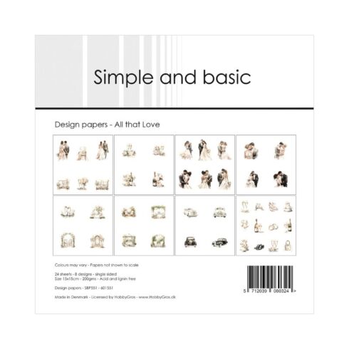 Simple and Basic – All that Love paperilajitelma 15 x 15 cm