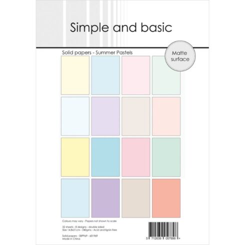Simple and Basic – Summer Pastels paperilajitelma A5