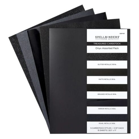 Spellbinders Treasured Cardstock – Onyx Assorted Pack kartonkilajitelma