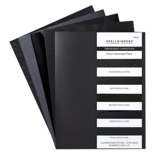 Spellbinders Treasured Cardstock – Onyx Assorted Pack kartonkilajitelma