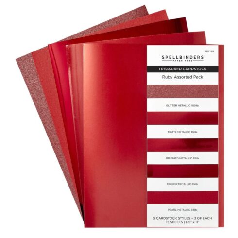 Spellbinders Treasured Cardstock – Ruby Assorted Pack kartonkilajitelma