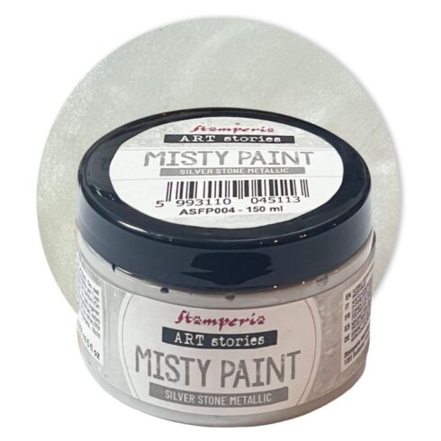 Stamperia Art Stories – Misty Paint Metallic Silver Stone Maali 150ml