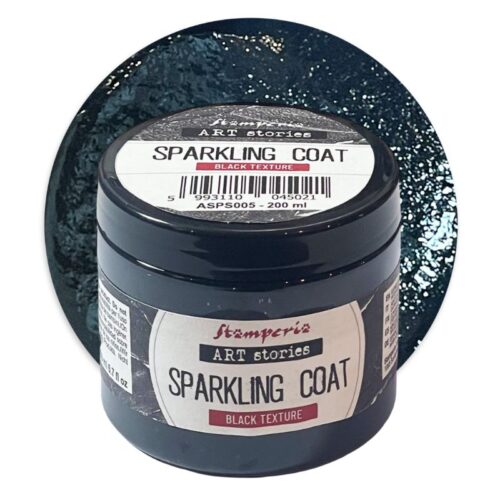 Stamperia Art Stories – Sparkling Coat Black Texture Tekstuuripasta 200ml