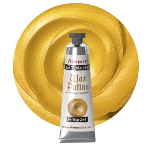 Stamperia Art Stories – Wax Patina Heritage Gold Metalliefektipasta 40ml