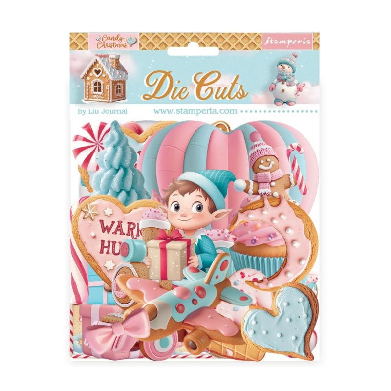 Stamperia – Die Cuts Candy Christmas isot kartonkikuvat (46 kpl)