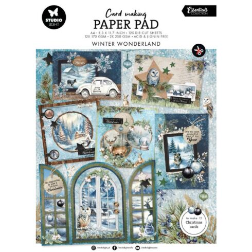 Studio Light Card Making Paper Pad – Winter Wonderland paperilehtiö (A4)