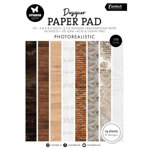 Studio Light Paper Pad – Photorealistic Designer Background paperilehtiö (A5)