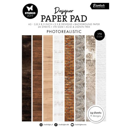 Studio Light Paper Pad – Photorealistic Designer Background paperilehtiö (A5)