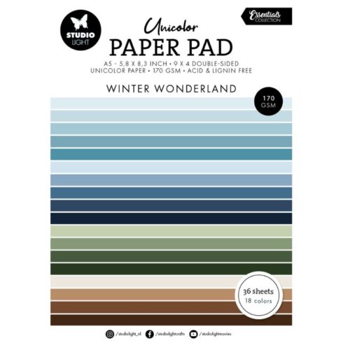 Studio Light Paper Pad – Winter Wonderland Unicolor paperilehtiö (A5)