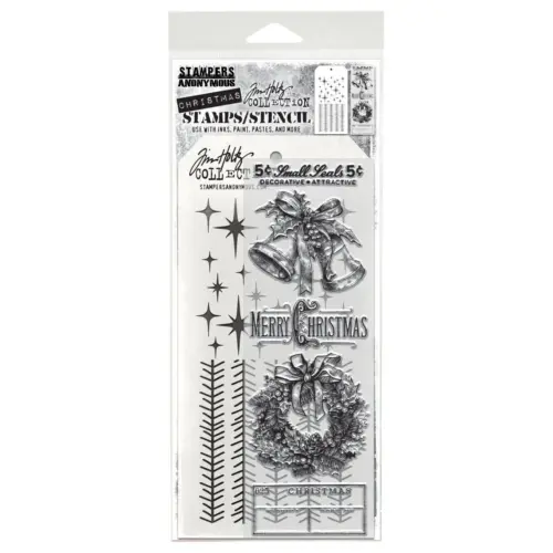 Tim Holtz Stampers Anonymous – Store, Tinsel and Sparkle leimasinsetti + sapluuna - Image 2