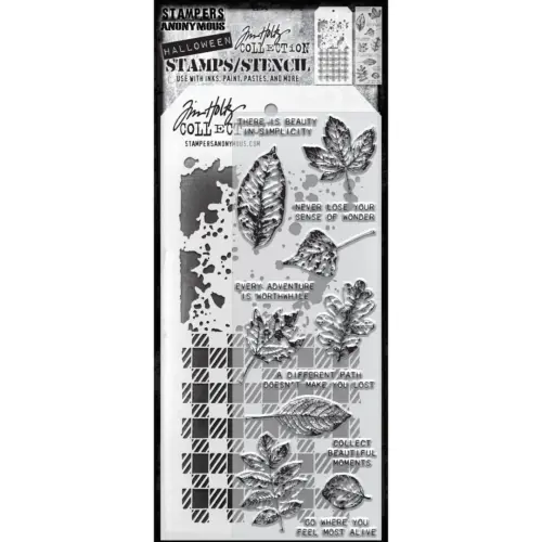 Tim Holtz Stampers Anonymous – Nature, Gingham and Grime leimasinsetti + sapluuna - Image 2