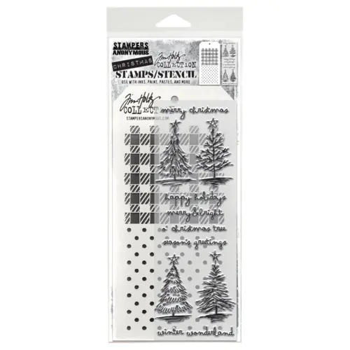 Tim Holtz Stampers Anonymous – Scribbly, Gingham and Polkadots leimasinsetti + sapluuna - Image 2