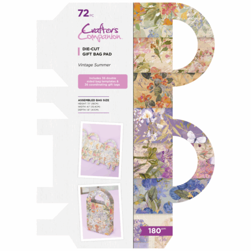 Crafter’s Companion Die-Cut Gift Bag Pad – Vintage Summer Lahjakassit (36 kpl)