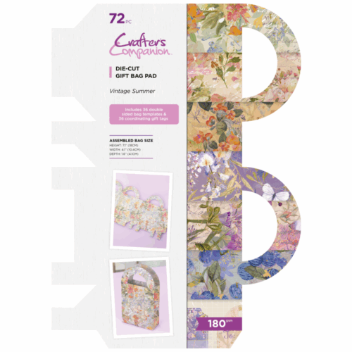 Crafter’s Companion Die-Cut Gift Bag Pad – Vintage Summer Lahjakassit (36 kpl)