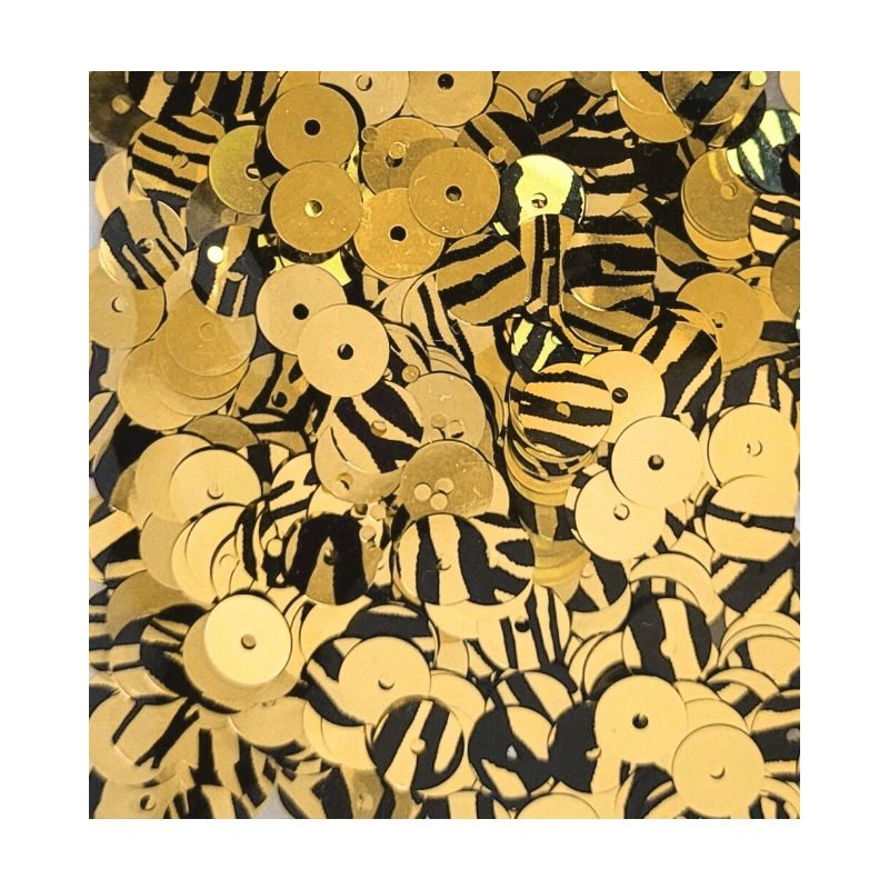 Sequin Glossy Gold-Black – Paljetti 6mm (5g)