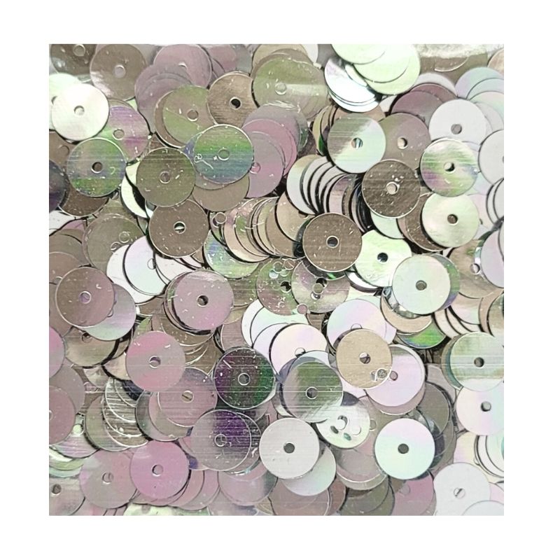 Sequin Glossy Pearl Silver – Paljetti 6mm (5g)