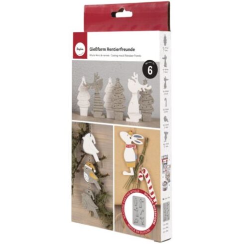 Silicone Casting Mould Reindeer friends – Porokaverit muotti 4