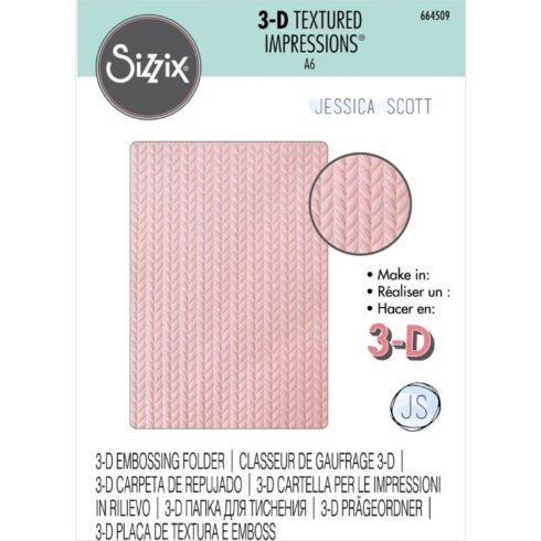 Sizzix 3D kohokuviointikansio Texture Impressions – KNITTED A6