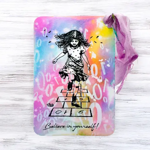 Andy Skinner Rubber Stamp – Believe In Yourself leimasinsetti1
