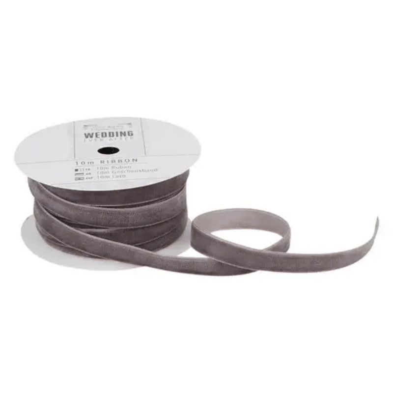 Docrafts Velvet Ribbon Grey – samettinauha 3m (10mm)