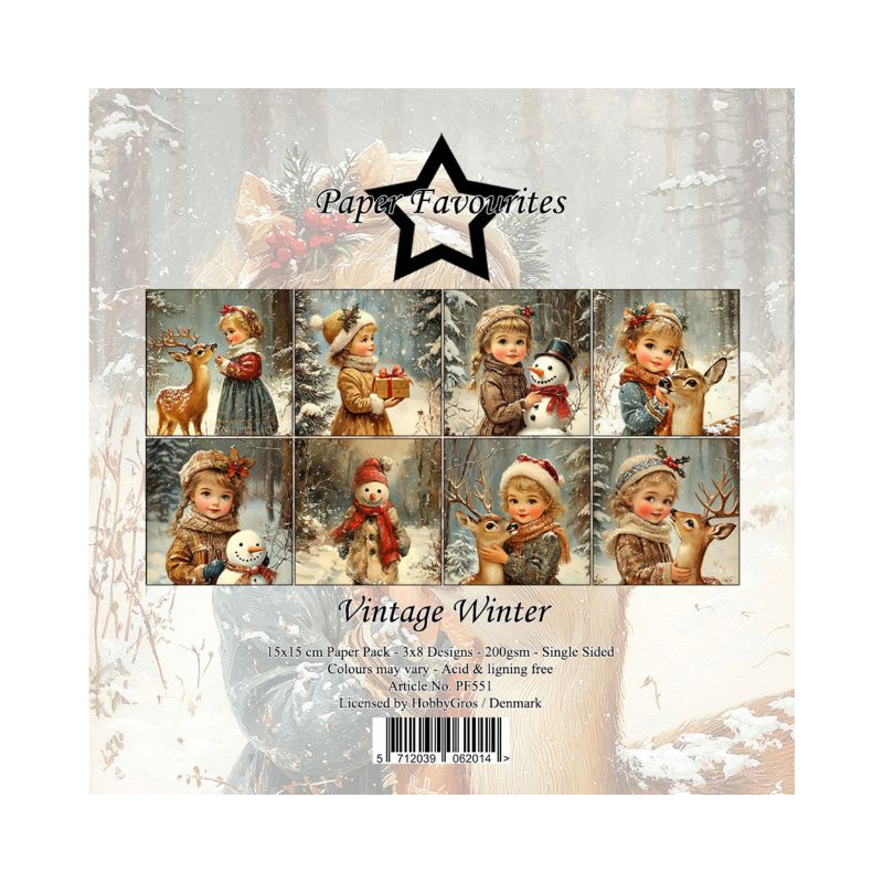 Paper Favourites – Vintage Winter paperilajitelma 15 x 15 cm