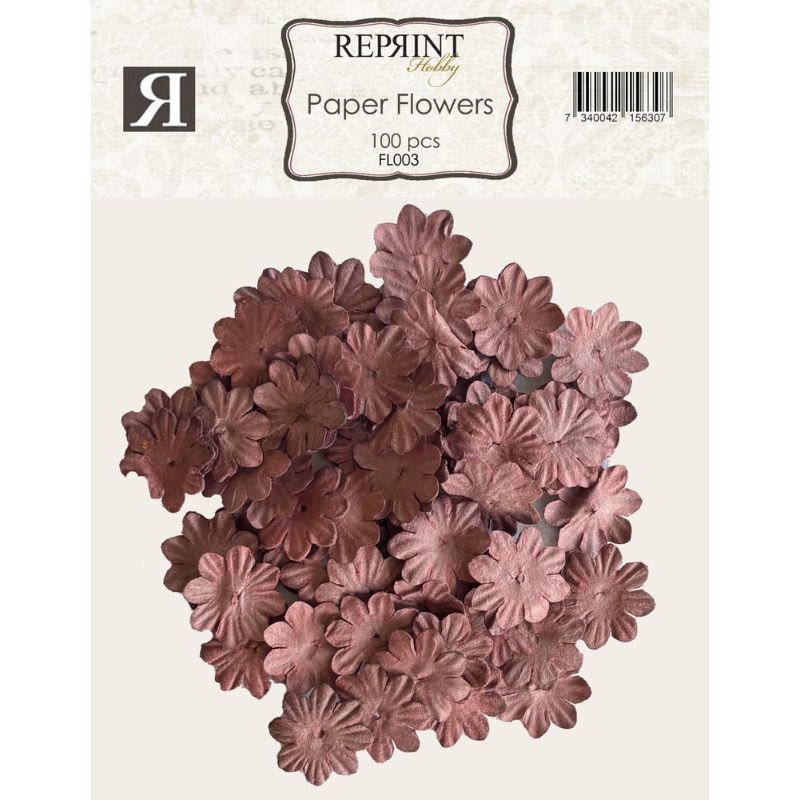 Reprint – Mini Paper Flowers Burgundy Paperikukat (100kpl)