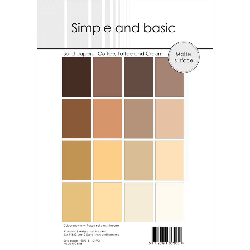 Simple and Basic – Coffee, Toffee & Cream paperilajitelma A5