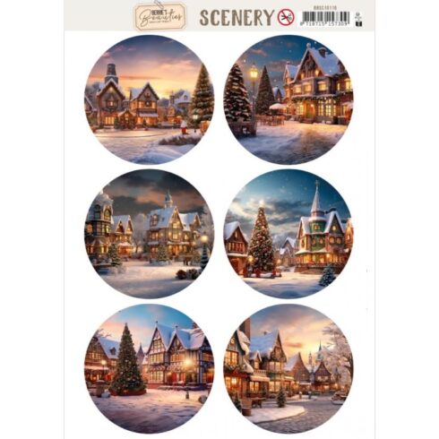 Berrie’s Beauties – Christmas Village Round korttikuvat (6 kpl)