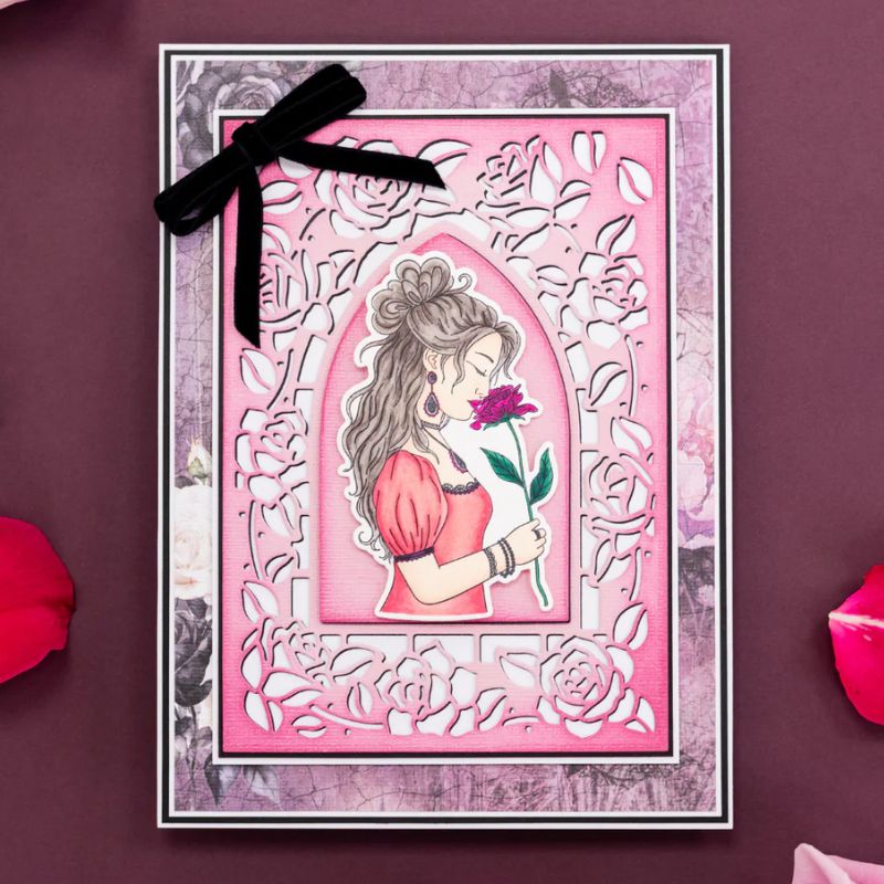 Crafter’s Companion Stamp and Die stanssi ja leimasin – KISS BY A ROSE - Image 2