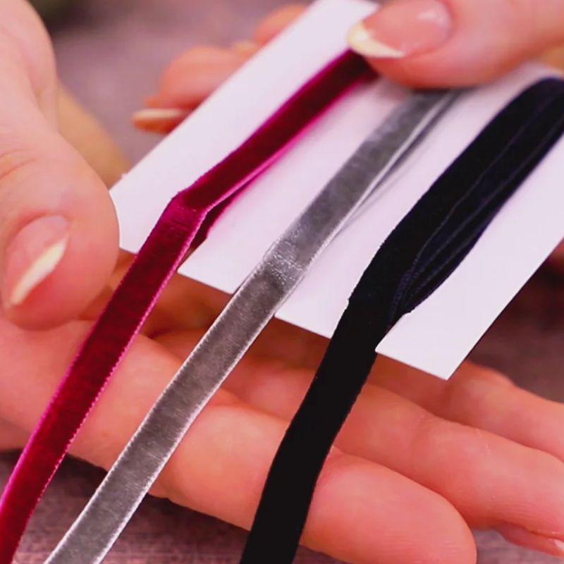 Crafter’s Companion – Thorn & Bloom Velvet Ribbon samettinauhat 1m (6mm) (3 kpl) - Image 2
