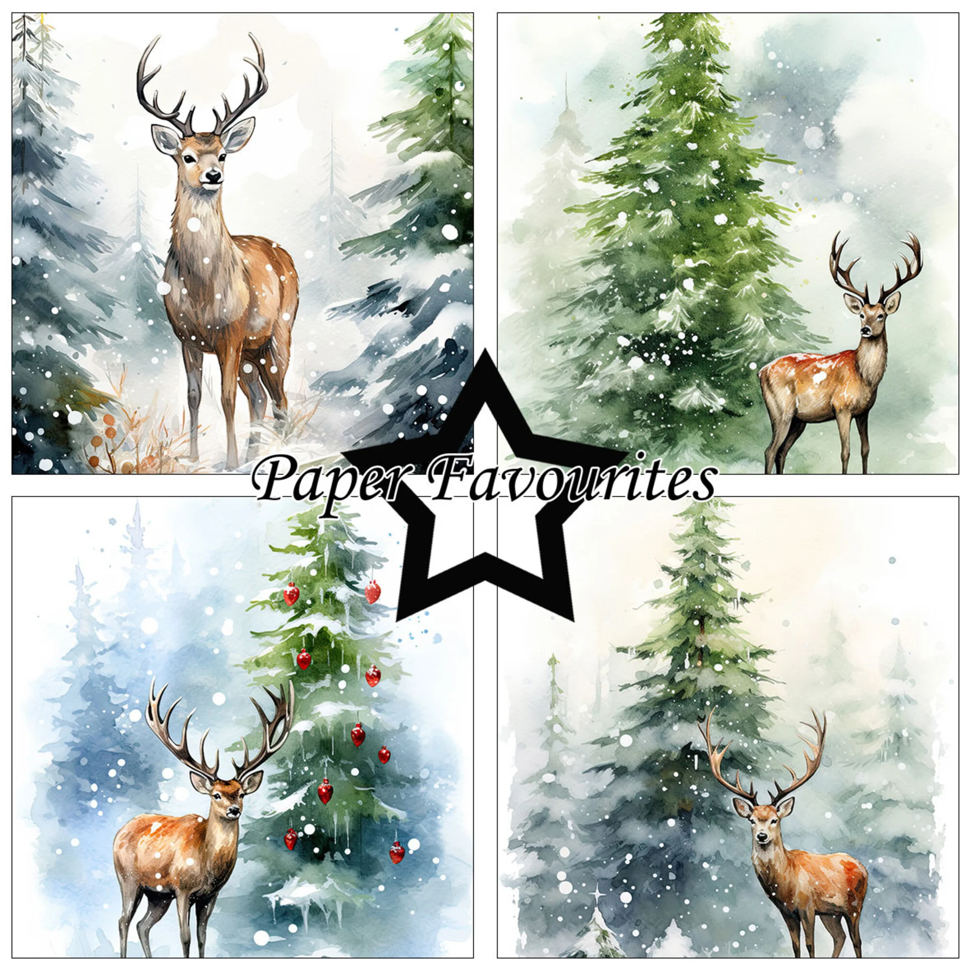 Paper Favourites – Reindeer paperilajitelma 15 x 15 cm - Image 2
