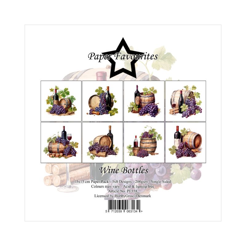 Paper Favourites – Wine Bottles paperilajitelma 15 x 15 cm